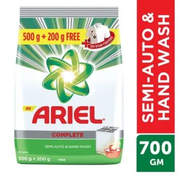 Ariel Complete Detergent Washing Powder - 500gm with Free Detergent Powder - 200gm - 700 gm